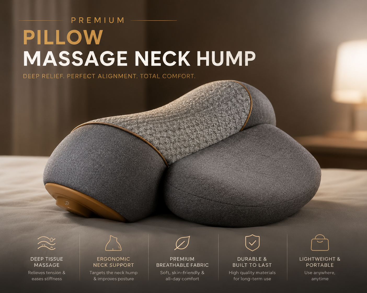 Premium pillow massage neck hump - woman lying on pillow