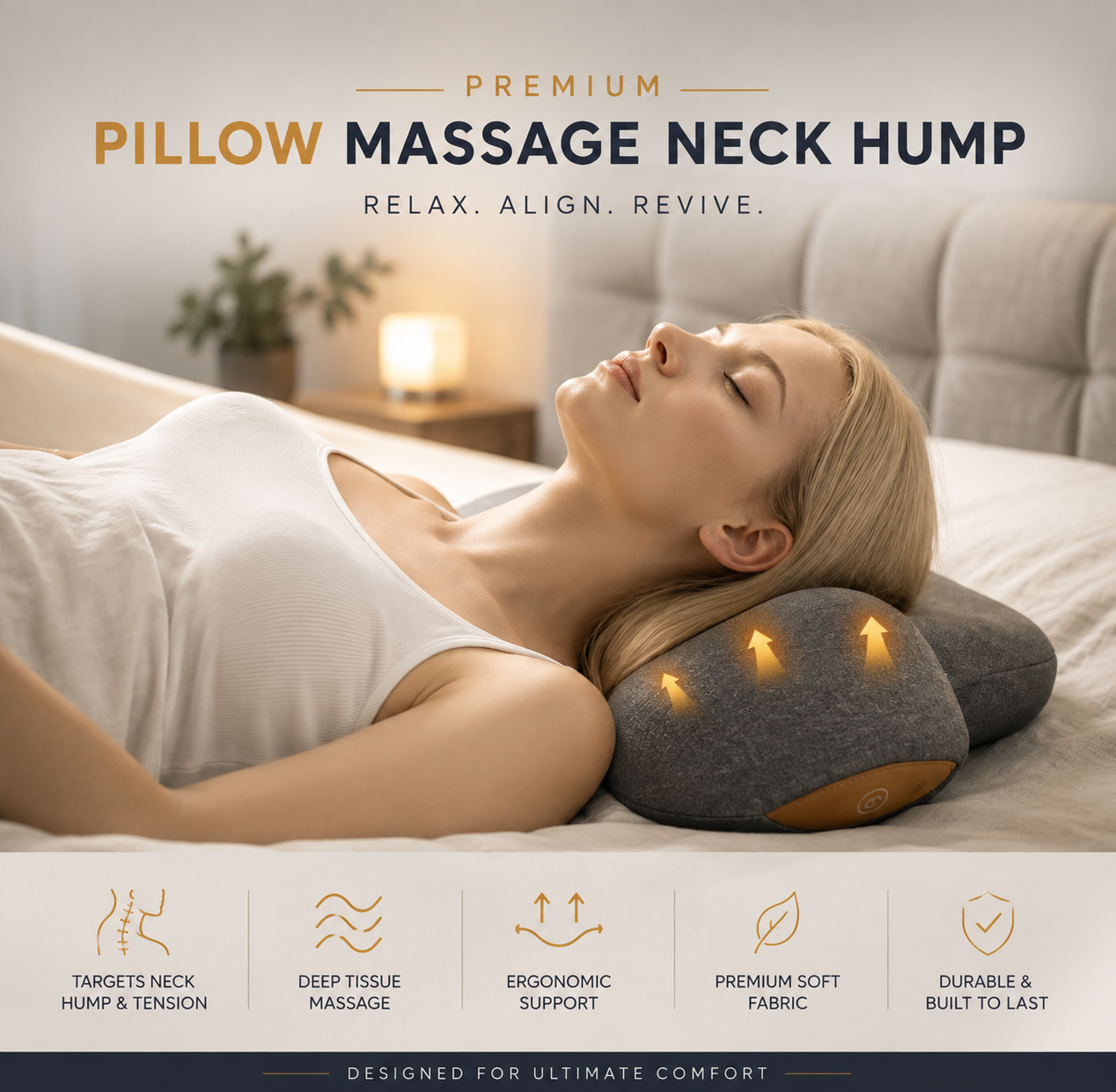 Cervical Neck Cradle – Heat, Vibration & Traction Relief Pillow